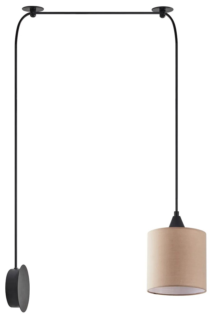 SE21-BL-B10-BL1W-SH3 ADEPT PENDANT Brown Fabric Wall Lamp+