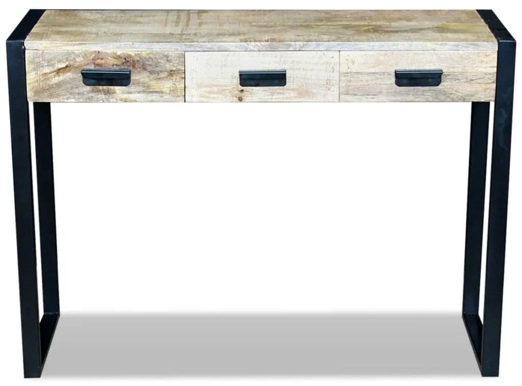 vidaXL Κονσόλα Τραπέζι με 3 Συρτάρια 110x35x78 εκ. Μασίφ Ξύλο Μάνγκο
