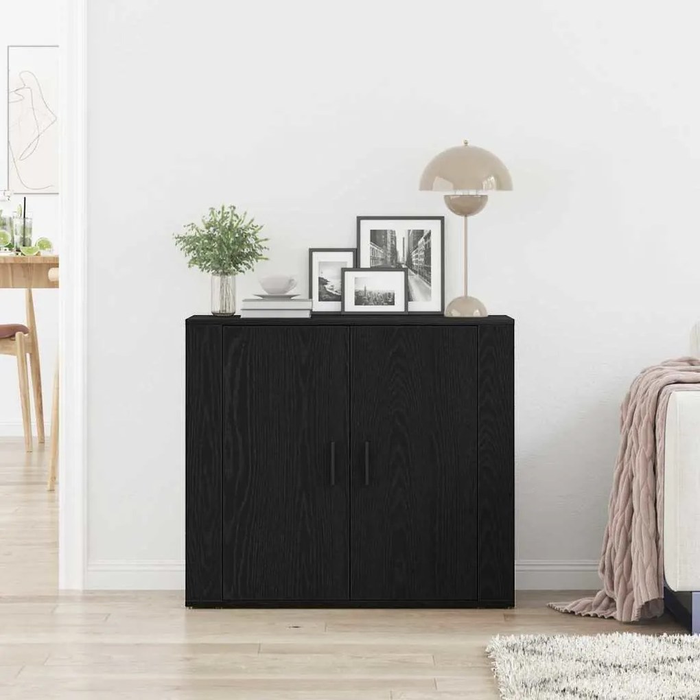 vidaXL Μπουφές Μαύρη δρυς 80 x 33 x 70 εκ. Επεξεργασμένο ξύλο