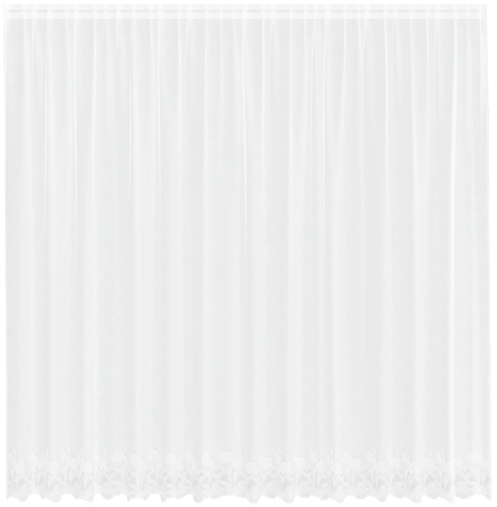 vidaXL Κουρτίνες με κουρτίνες Floral Λευκό 400 x 240 εκ. Πολυεστέρας