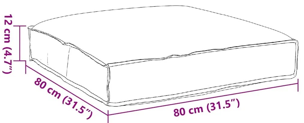 vidaXL Μαξιλάρι Κρεμ 80 x 80 x 12 cm Ύφασμα Όξφορντ