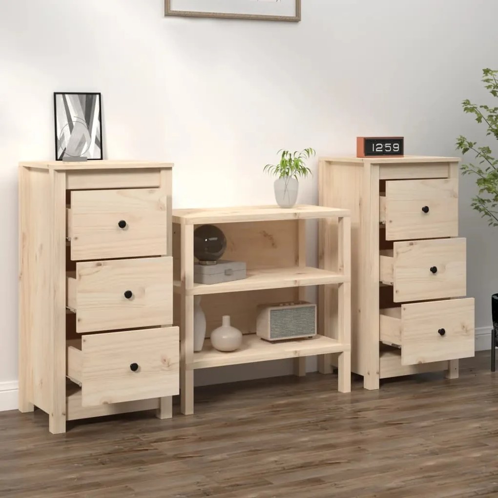 vidaXL Ντουλάπια 2 τεμ. 40x35x80 εκ. από Μασίφ Ξύλο Πεύκου