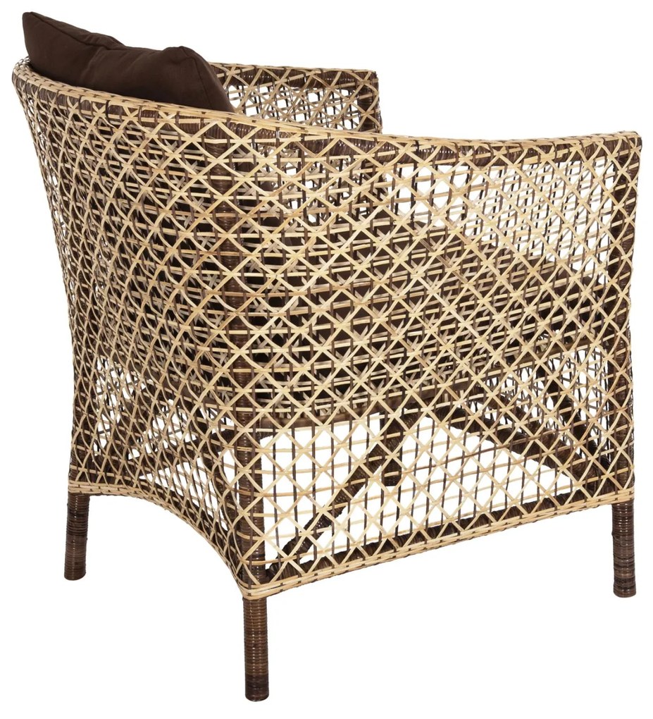 Καρέκλα - Πολυθρόνα SILMAR C6111 Καφέ - Φυσικό Rattan με Μαξιλάρια 82x76x85Υεκ. 82x76x85 εκ.