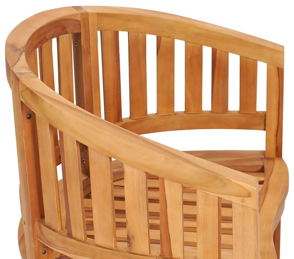 vidaXL Πολυθρόνα με Καμπυλωτή Πλάτη από Μασίφ Ξύλο Teak