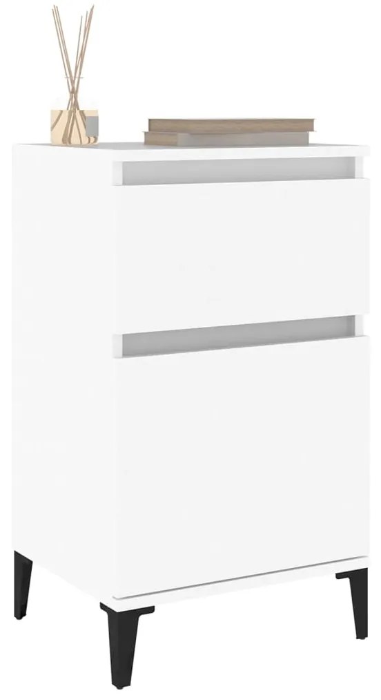 vidaXL Κομοδίνα 2 τεμ. Λευκά 40 x 35 x 70 εκ.