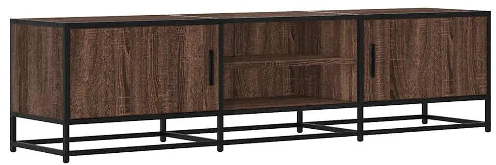 vidaXL Έπιπλο Τηλεόρασης Καφέ Δρυς 160x35x41 εκ Επεξ. Ξύλο/Μέταλλο