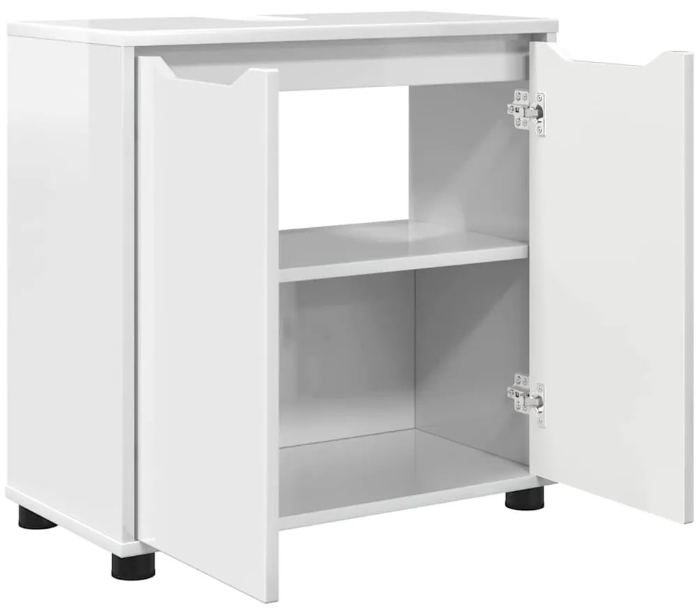 vidaXL Ντουλάπα νιπτήρα μπάνιου Υψηλής γυαλάδας λευκό 60 x 30 x 60 cm