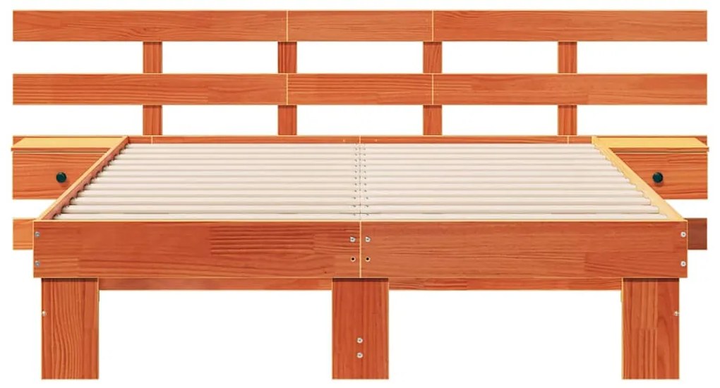 vidaXL Σκελετός Κρεβατιού Καφέ 120 x 200 cm Στερεά ξυλεία πεύκου