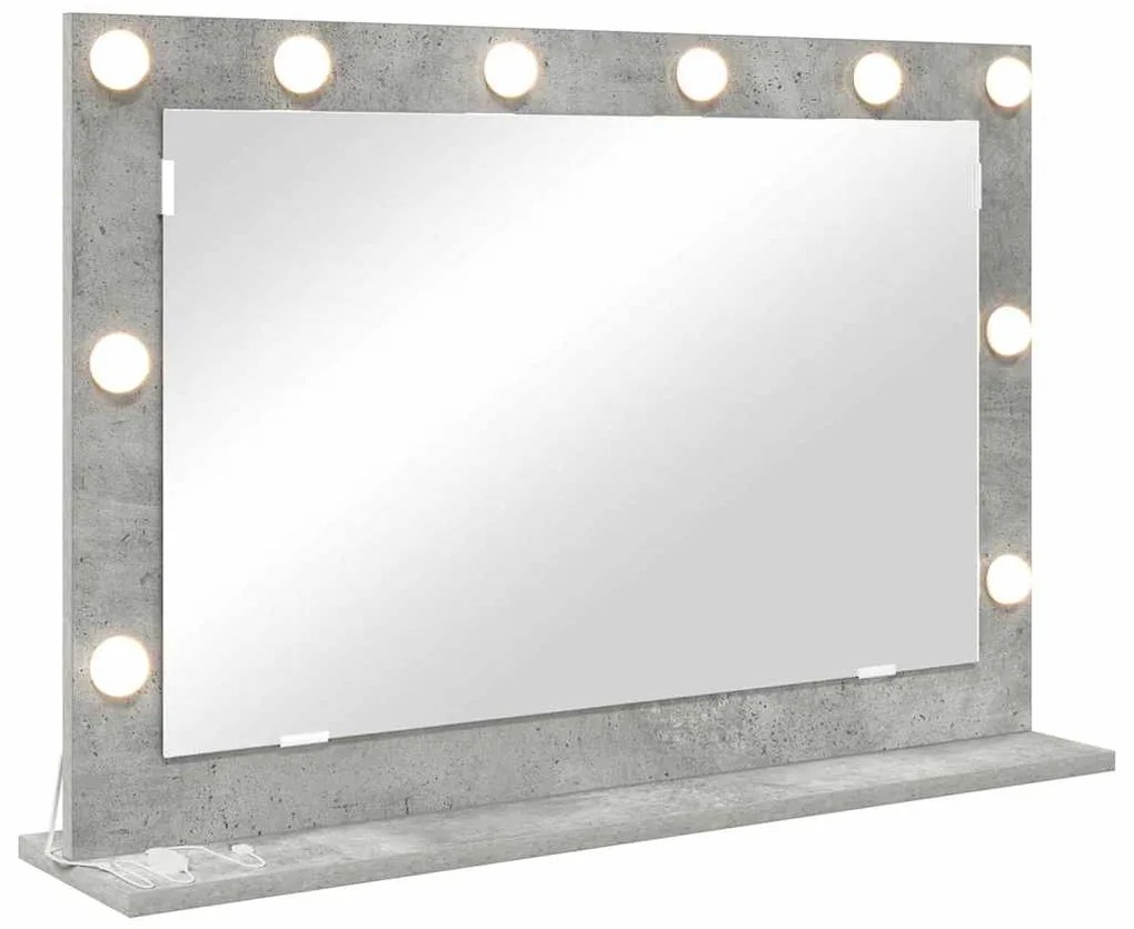 vidaXL Καθρέφτης τουαλέτας Ορθογώνιος Σκυρόδεμα Γκρι 80 x 55 x 18 εκ.