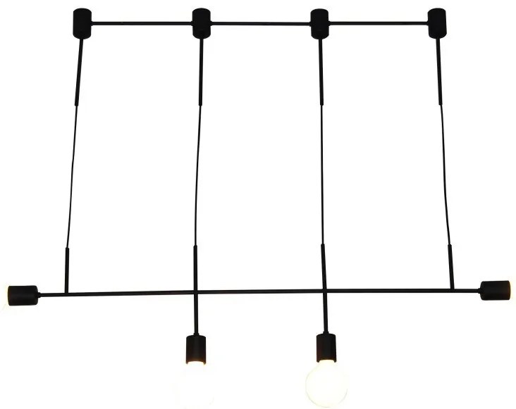 Κρεμαστό Φωτιστικό Οροφής 4xE27 G95 LED Megan Homelighting-77-3819-Μαύρο 77-3819