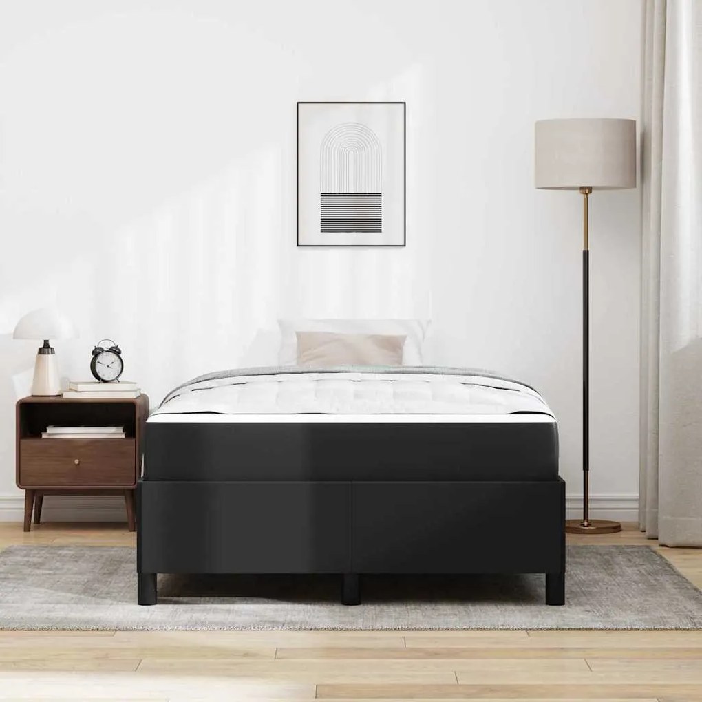 vidaXL Σκελετός κρεβατιού με στρώμα Μαύρο 120 x 190 cm Τεχνητό δέρμα