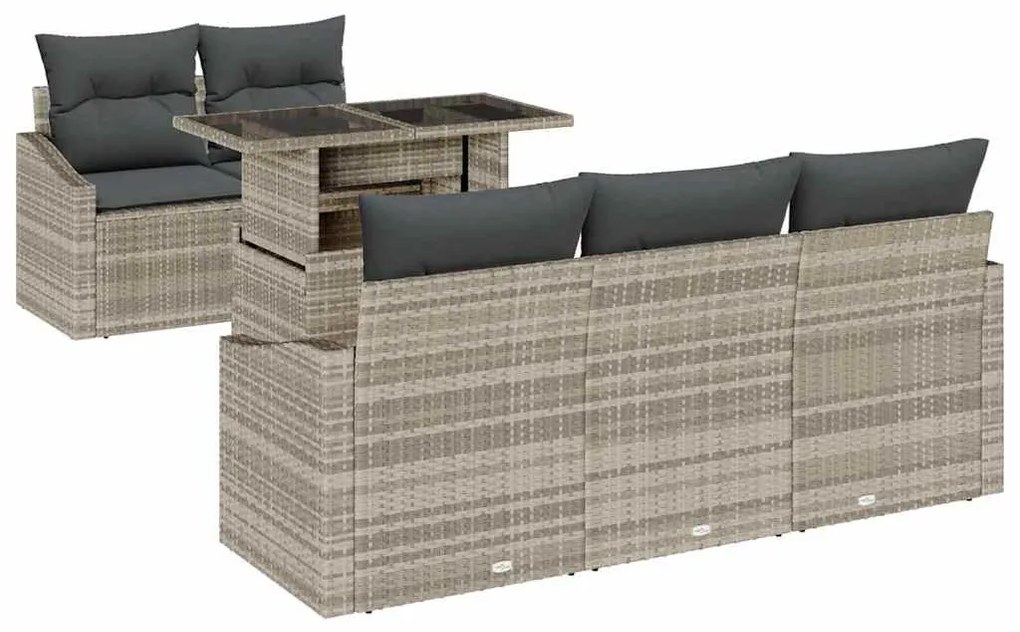 vidaXL Σετ Καναπέ Κήπου 6 pcs Ανοιχτό γκρι 100 x 55 x 73 εκ