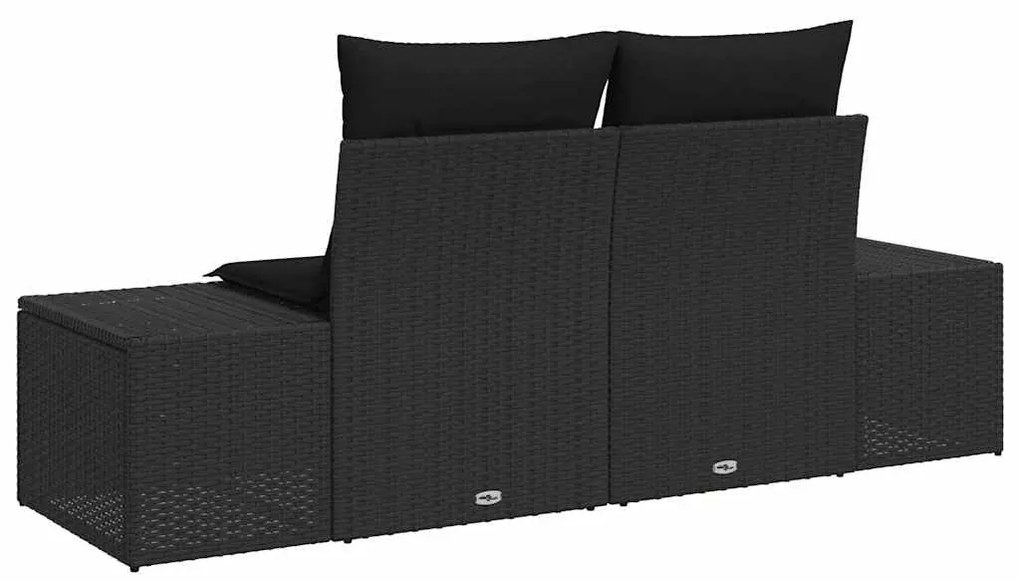 vidaXL Καναπές Κήπου με μαξιλάρι Μαύρο 123 x 62 x 69εκ συνθετικό ρατάν