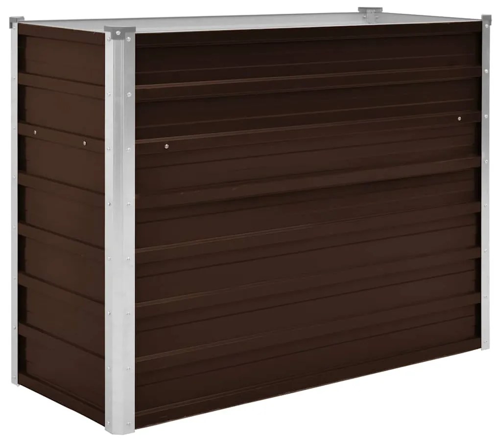 vidaXL Ζαρντινιέρα Υπερυψωμένη Καφέ 100x40x77 εκ. Γαλβανισμ. Χάλυβας