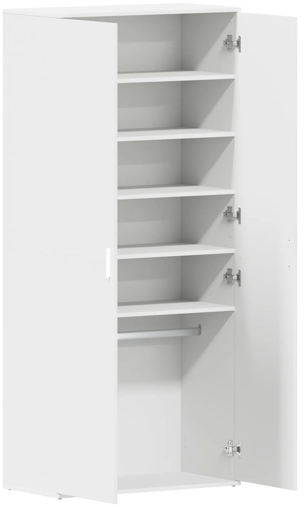 vidaXL Ντουλάπι Παπουτσιών Λευκό 80x39x180 εκ. Επεξεργασμένο Ξύλο