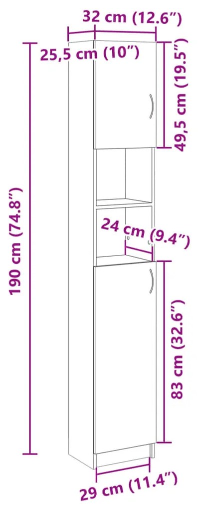 ΣΤΗΛΗ ΜΠΑΝΙΟΥ SONOMA ΔΡΥΣ 32 X 25,5 X 190 ΕΚ. ΜΟΡΙΟΣΑΝΙΔΑ 849606