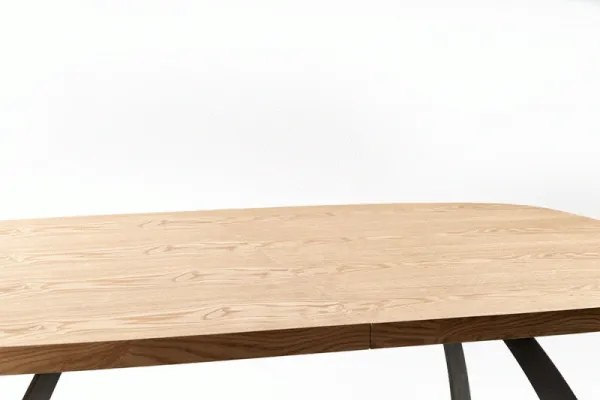 VELDON extension table, color: top - natural oak, legs - black DIOMMI V-CH-VELDON-ST