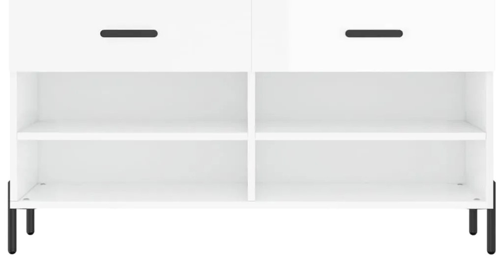 vidaXL Παπουτσοθήκη Γυαλιστερό Λευκό 102x35x55 εκ. Επεξεργασμένο Ξύλο