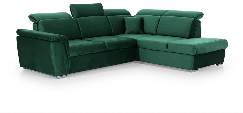 Γωνιακός καναπές Κρεβάτι MILANOS, με αποθηκευτικό χώρο, σμαραγδί 267x103x212cm-Δεξιά γωνία-BOG6234