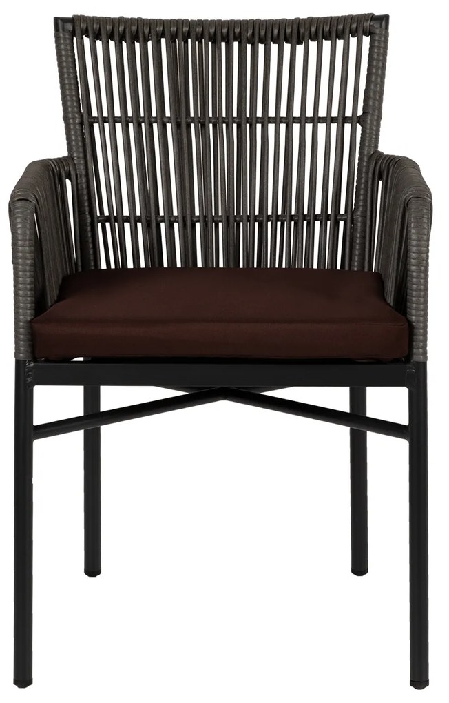 Πολυθρόνα Κήπου BLUENILE Μαύρο/Γκρι Αλουμίνιο/Rattan 56x60x89cm - 14840015 - 14840015