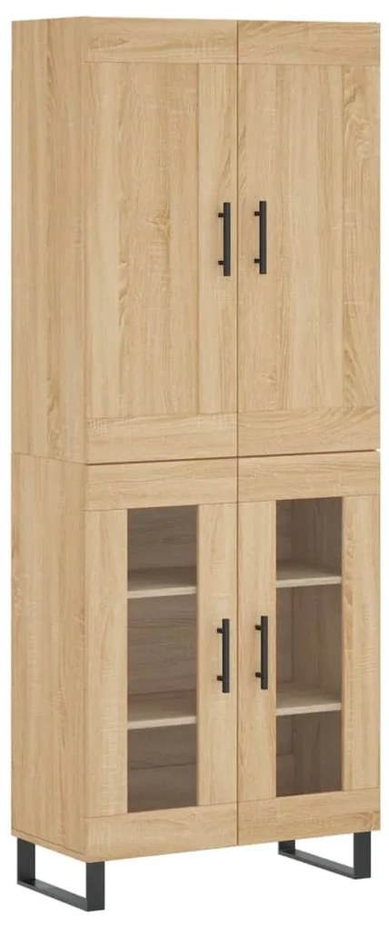 vidaXL Ντουλάπι Sonoma δρυς 69,5 x 34 x 180 εκ. από Επεξεργασμένο Ξύλο