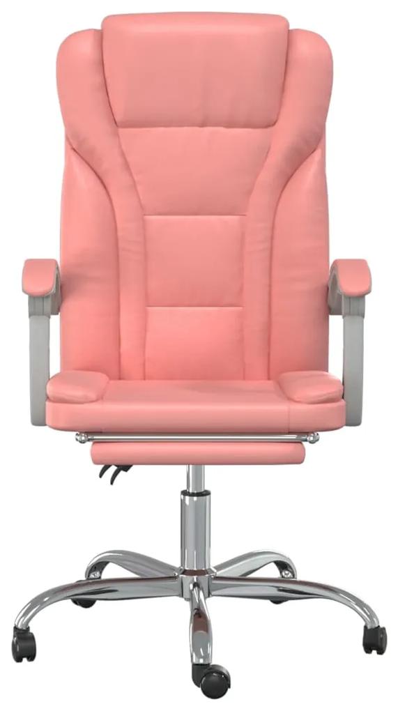 vidaXL Καρέκλα Γραφείου Ανακλινόμενη Ροζ Συνθετικό δέρμα