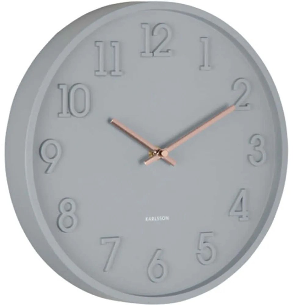 Ρολόι Τοίχου Calma KA6041GY 30cm Dark Grey Karlsson Πολυπροπυλένιο