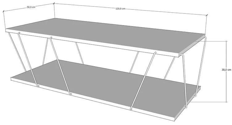 Τραπέζι σαλονιού Tars μαύρο ανθρακί 120x50x30εκ 120x50x30 εκ.