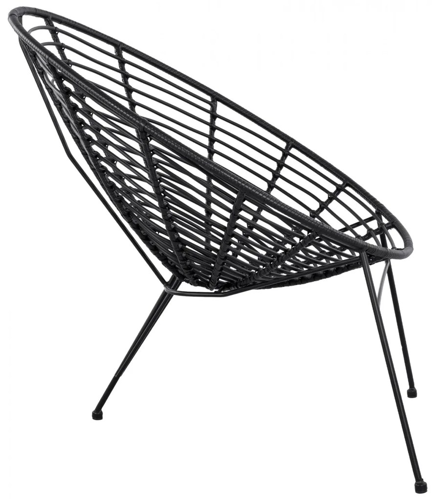 Καρέκλα - Πολυθρόνα ALLEGRA C5458.02 Μεταλλική με Wicker Μαύρο Τύπου Φωλιά 73x83x86Υ εκ. 73x83x86 εκ.