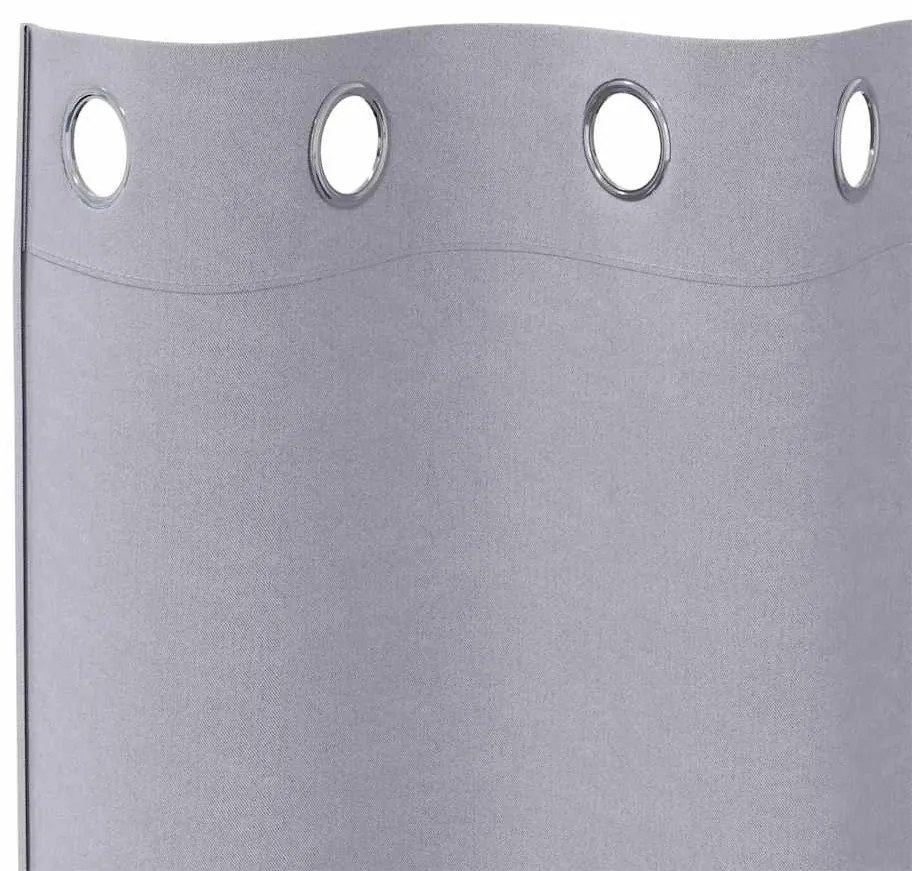 vidaXL Κουρτίνες 2 pcs Μεταλλικό Γκρι 260x140εκ. Πολυεστέρας