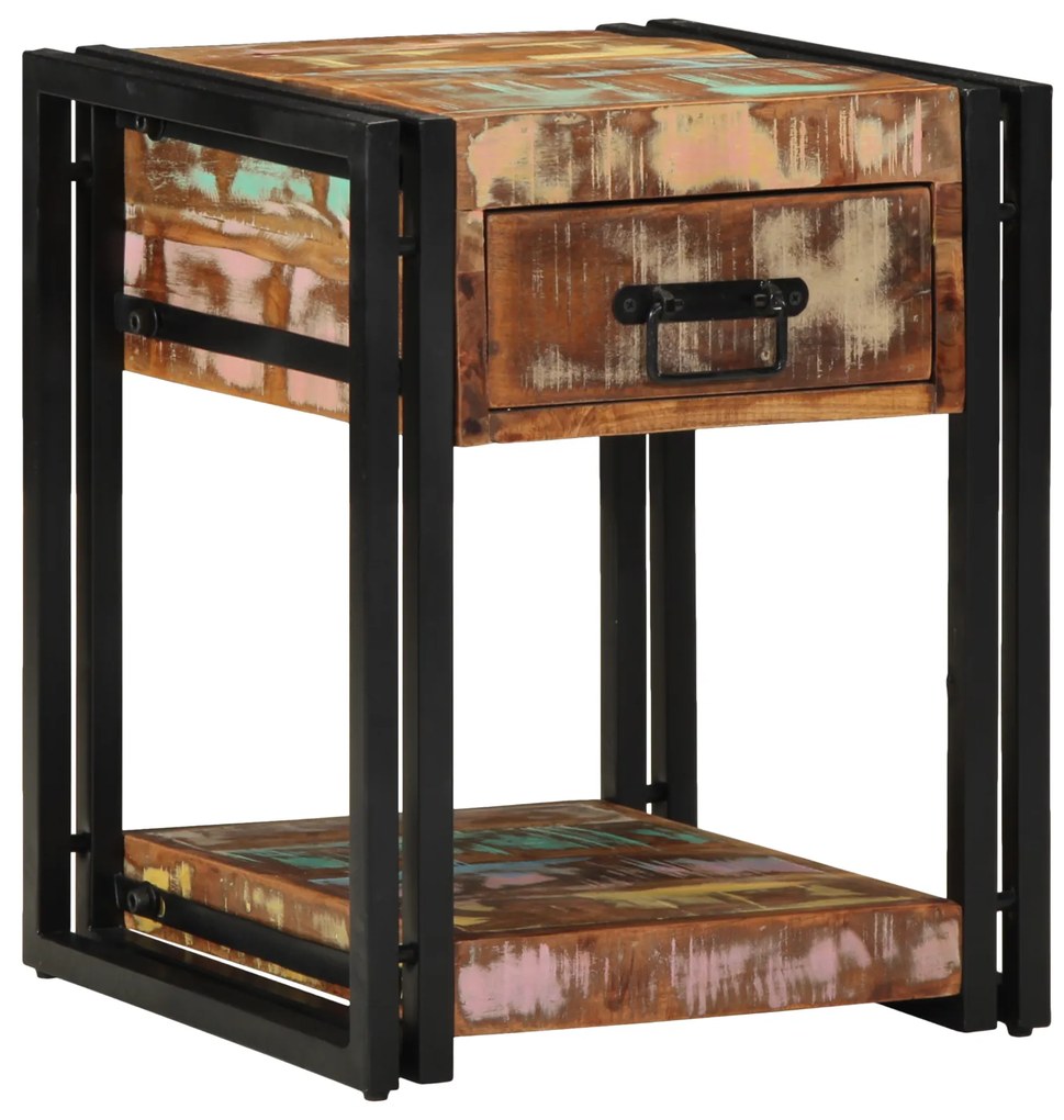 vidaXL Κομοδίνα 2 τμχ 40x40x50 εκ. Μασίφ Ανακυκλωμένο Ξύλο