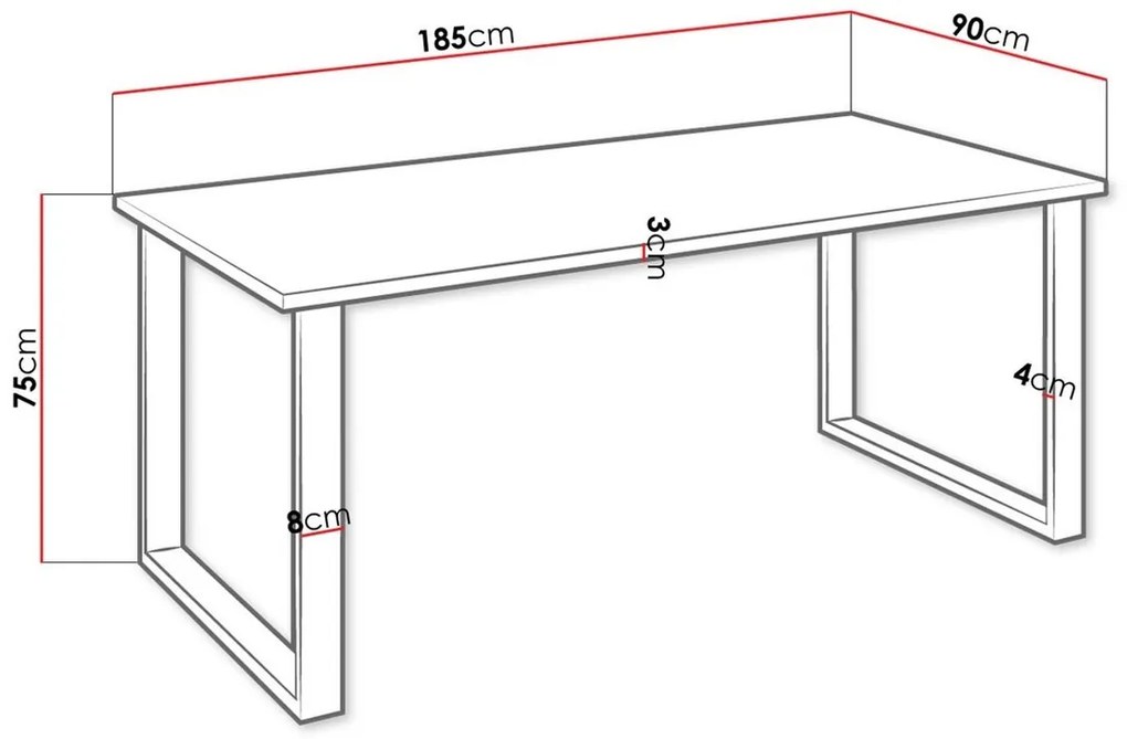 Τραπέζι Tucson 139, Άσπρο, Μαύρο, 75x90x185cm, 54 kg, Πλαστικοποιημένη μοριοσανίδα, Μέταλλο | Epipla1.gr