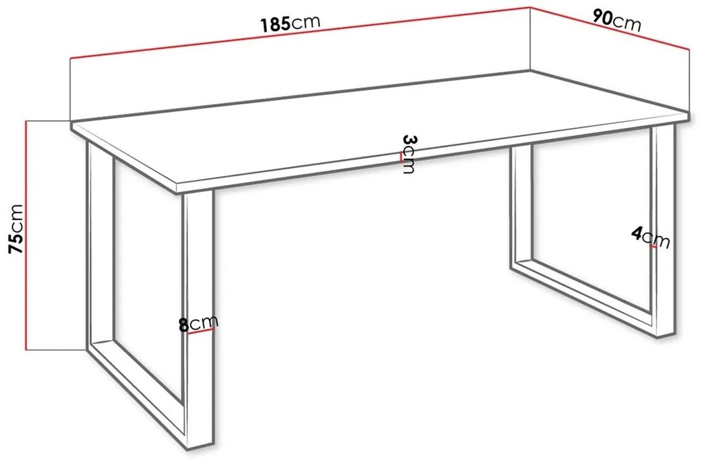 Τραπέζι Tucson 139, Μαύρο, Άσπρο, 75x90x185cm, 54 kg, Πλαστικοποιημένη μοριοσανίδα, Μέταλλο | Epipla1.gr