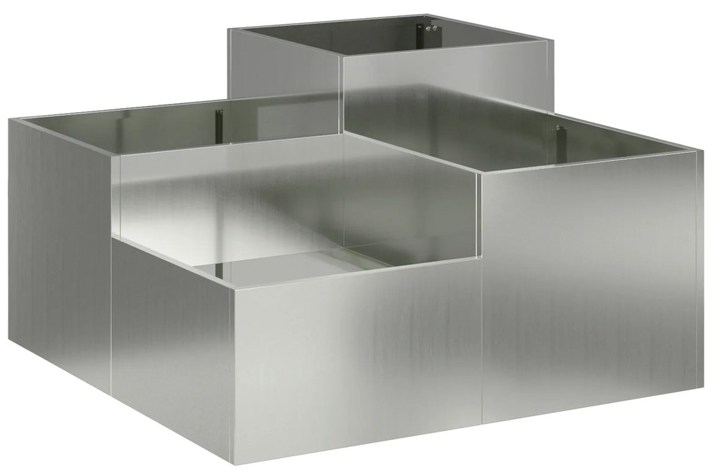 vidaXL Γλάστρα Κήπου 100x100x48 εκ Γαλβανισμένο Ατσάλι