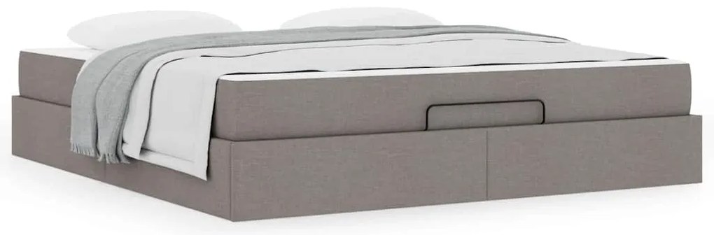 vidaXL Σκελετός κρεβατιού με στρώμα με στρώμα 2 pcs Taupe ύφασμα