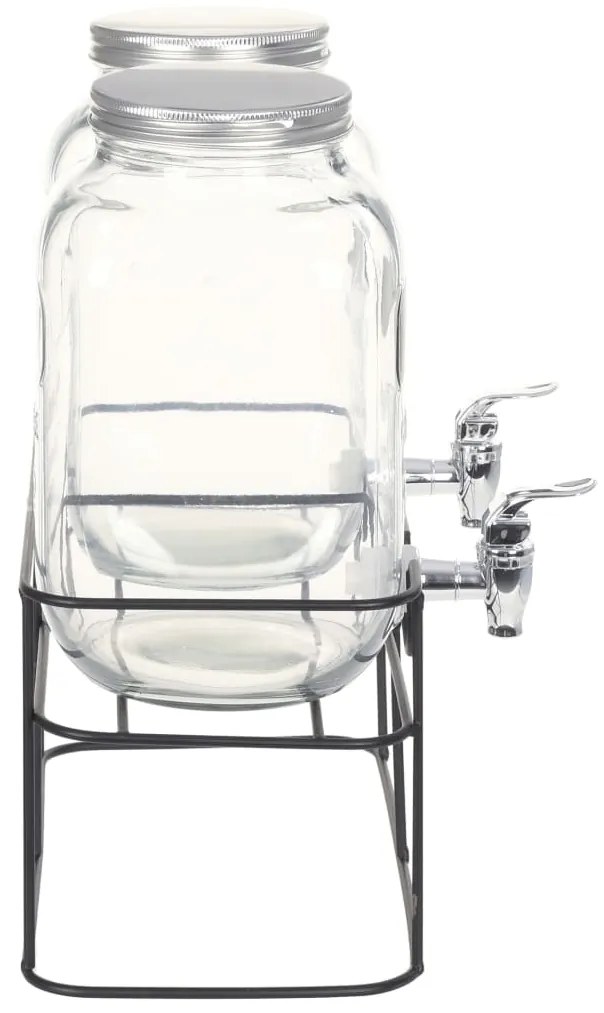 vidaXL Βάζα με Βρυσάκι και Βάση 2 τεμ. 2 x 4 Λίτρα Γυάλινα