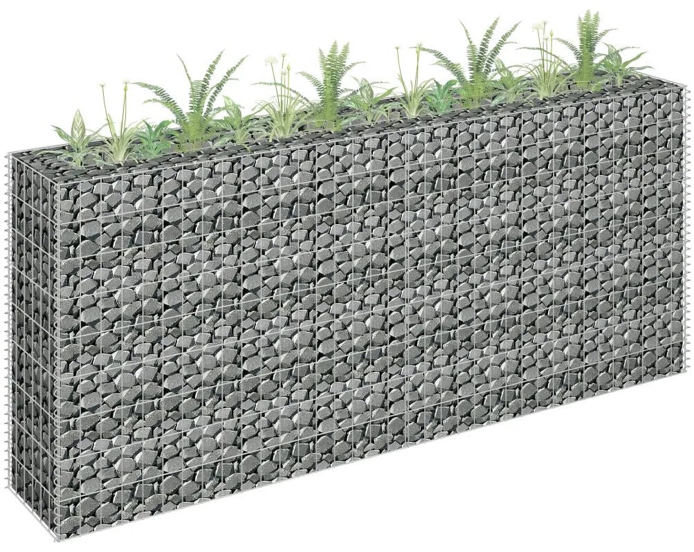 vidaXL Συρματοκιβώτιο-Γλάστρα Υπερυψωμένη 180x30x90 εκ. Γαλβ. Χάλυβας