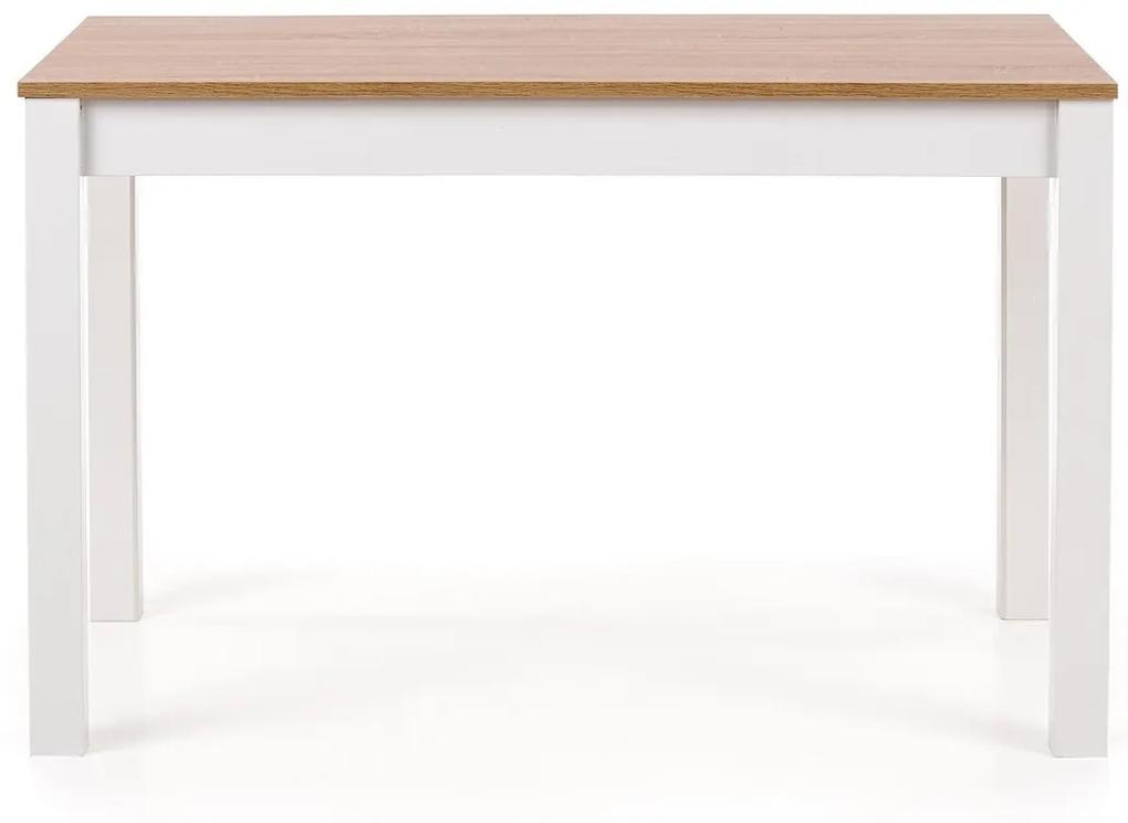 Τραπέζι Houston 225, Sonoma οξιά, Άσπρο, 76x68x120cm, 22 kg, Πλαστικοποιημένη μοριοσανίδα, Ινοσανίδες μέσης πυκνότητας | Epipla1.gr