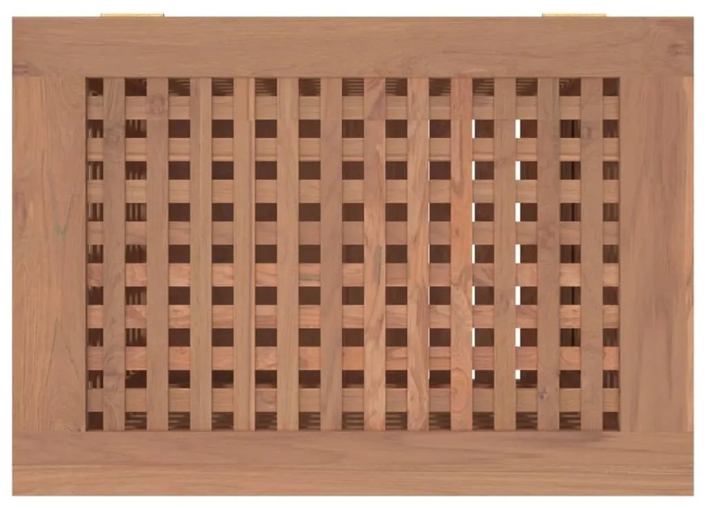 Καλάθι Άπλυτων 50x35x60 εκ. από Μασίφ Ξύλο Teak - Καφέ