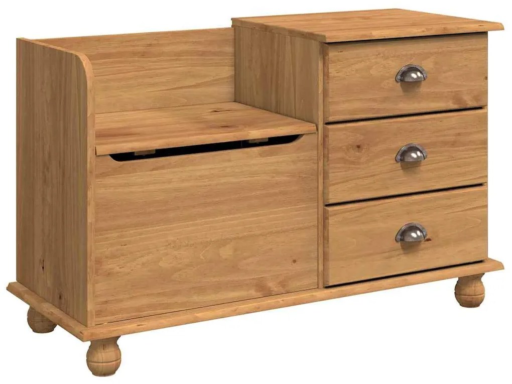 vidaXL Παγκάκι με αποθήκευση με συρτάρι ASKIM Καφέ 100 x 39 x 62 εκ