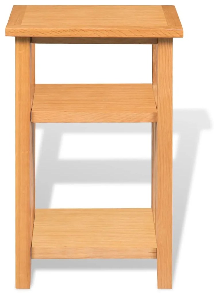 vidaXL Τραπέζι Βοηθητικό με Ράφι 27 x 35 x 55 εκ. Μασίφ Ξύλο Δρυός