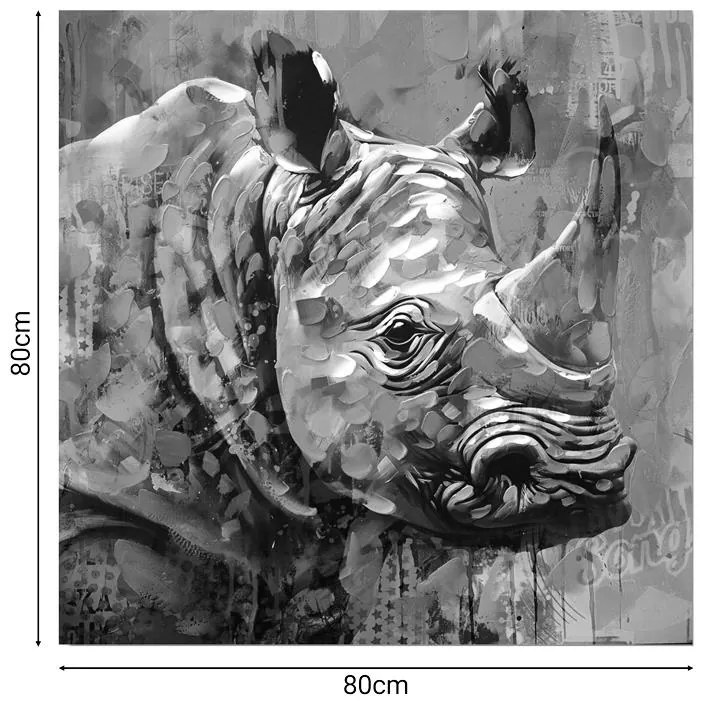 Πίνακας σε καμβά Rhinocery Inart 80x3x80εκ 80x3x80 εκ.