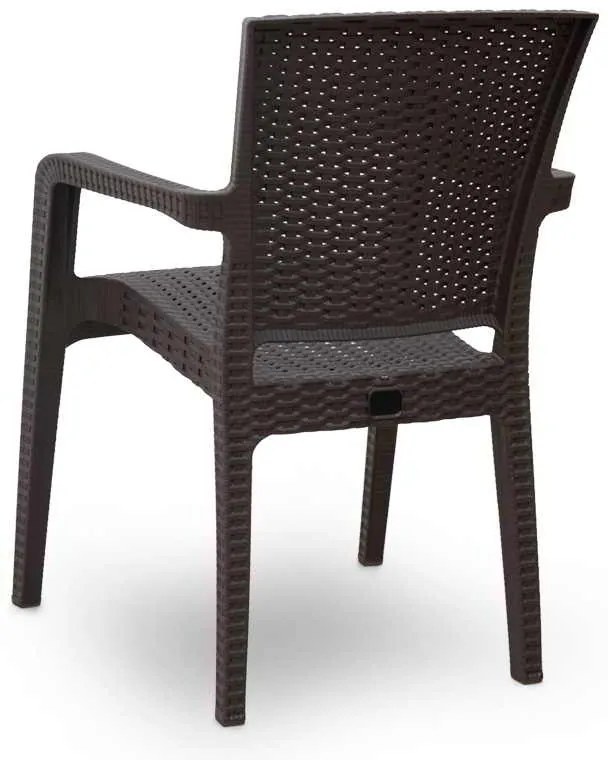 Πολυθρόνα πολυπροπυλενίου Clio Megapap recycled χρώμα καφέ 57x55x86εκ.