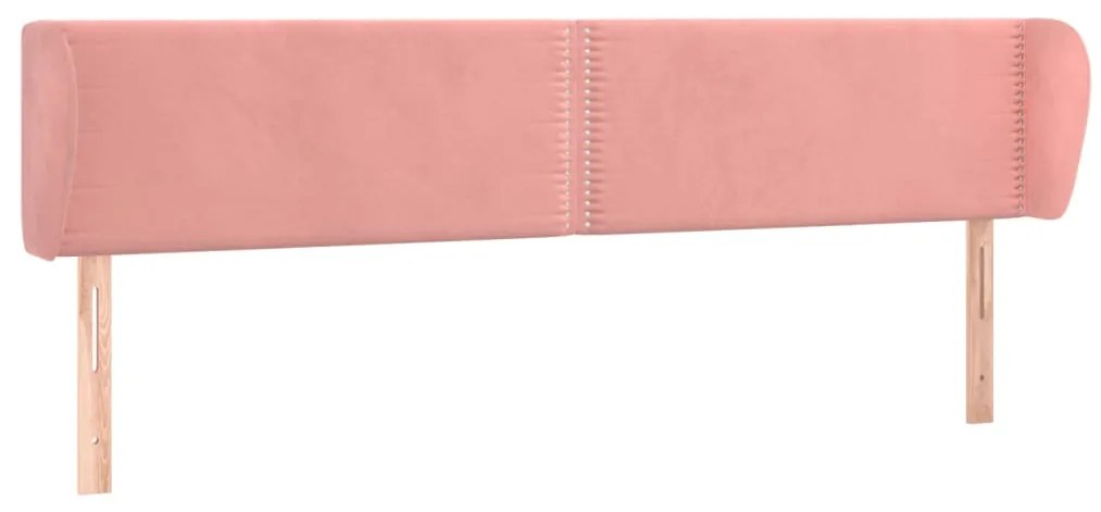 vidaXL Κεφαλάρι με Πτερύγια Ροζ 183x23x78/88 εκ. Βελούδινο