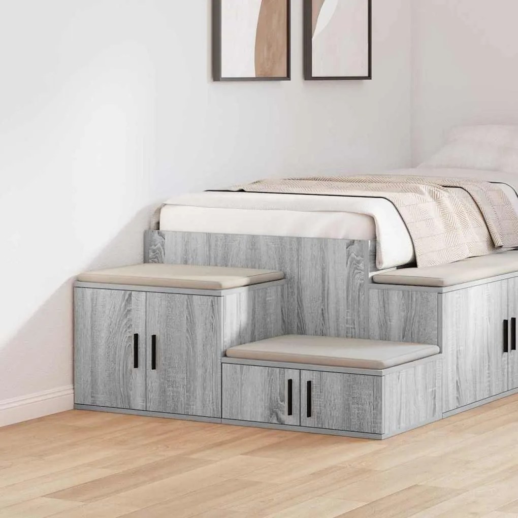 vidaXL Ντουλάπι αποθήκευσης Γκρι sonoma 127 x 41 x 40 εκ