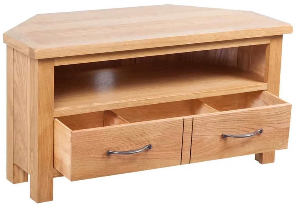 vidaXL Έπιπλο Τηλεόρασης με Συρτάρι 88 x 42 x 46 εκ. Μασίφ Ξύλο Δρυός