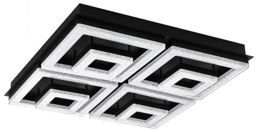 Φωτιστικό Οροφής-Πλαφονιέρα Led Fradelo1 99328 3000K 520X520 Black-Clear Eglo Crystal, Metal