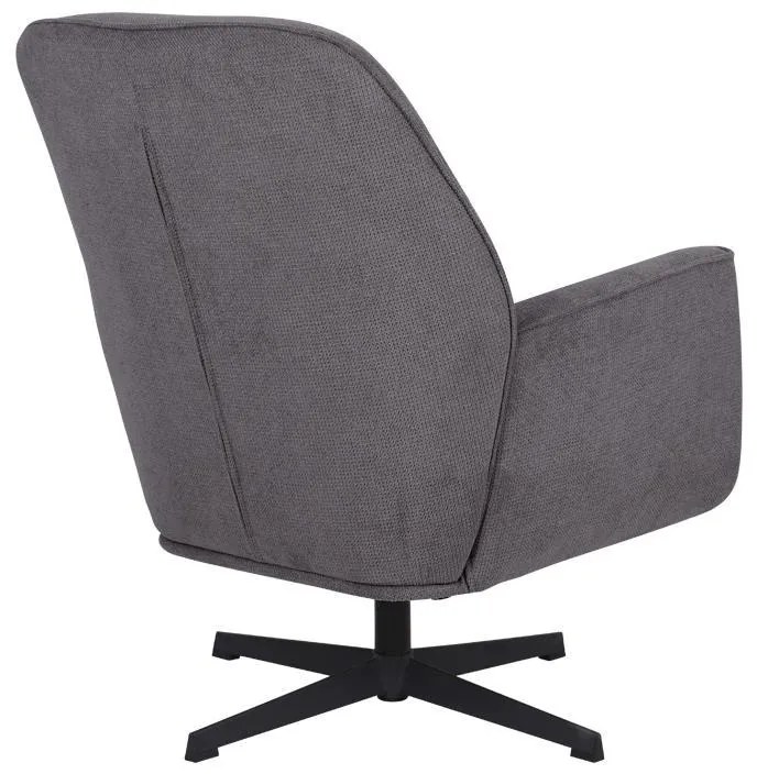 Πολυθρόνα Περιστρεφόμενη Rachel Fylliana με Μαύρη Μεταλλική Βάση και Γκρί Ύφασμα 76x80x91,5 εκ. 76x80x91.5 εκ.