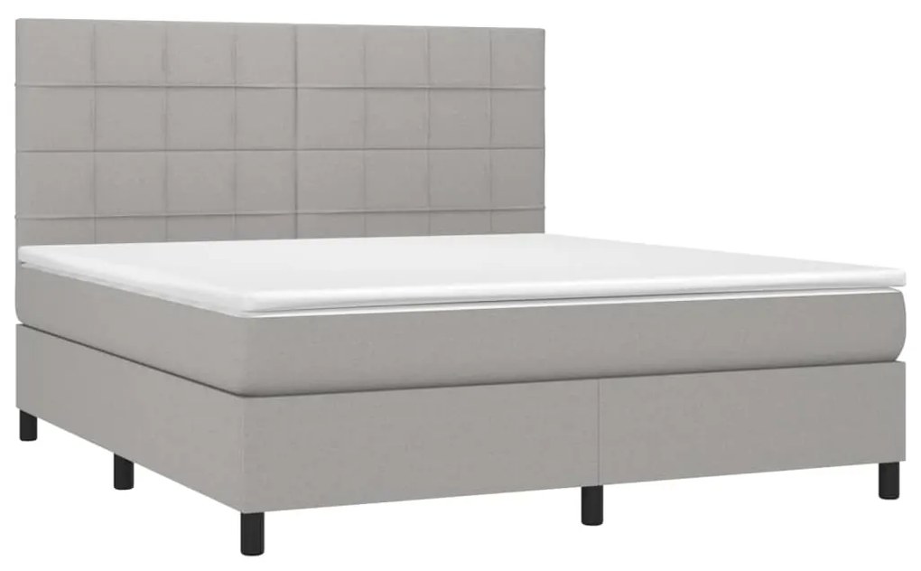 ΚΡΕΒΑΤΙ BOXSPRING ΜΕ ΣΤΡΩΜΑ &amp; LED ΑΝ.ΓΚΡΙ 160X200ΕΚ. ΥΦΑΣΜΑΤΙΝΟ 3134885