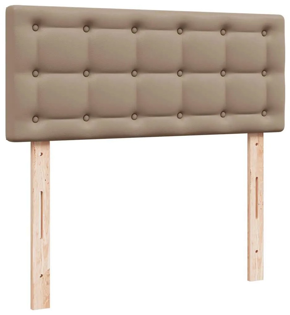 Οθωμανικό κρεβάτι με στρώματα &amp; LEDs Cappuccino Faux Leather - Καφέ